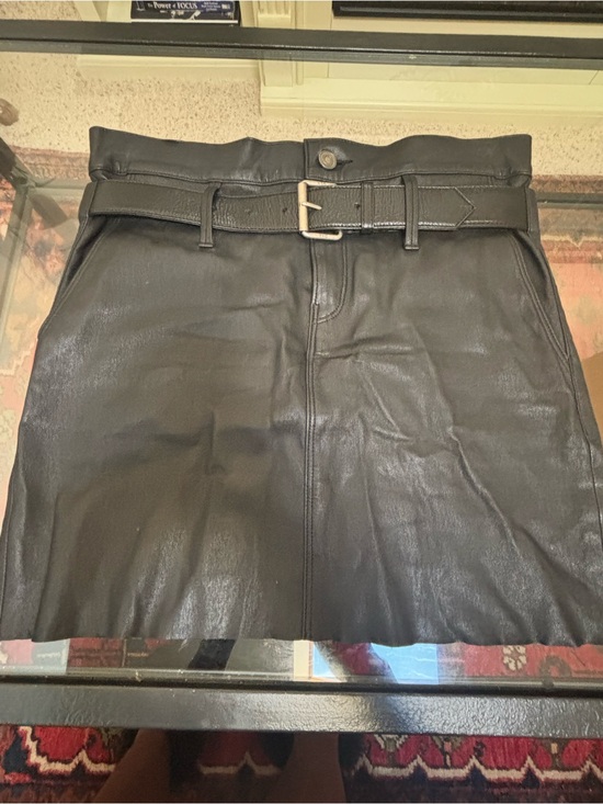 RtA Dresses & Skirts - RtA Genuine Black Leather Belted Mini Skirt ✨ EUC